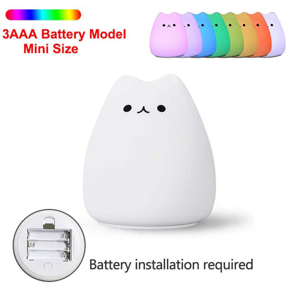 [Cosmozxyz]LED Night Light For Children Baby Kids soft Silicone Touch Sensor 7 Colors