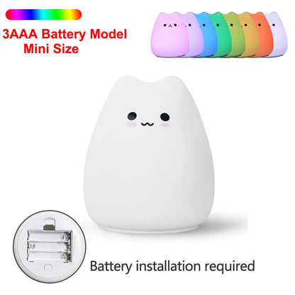 [Cosmozxyz]LED Night Light For Children Baby Kids soft Silicone Touch Sensor 7 Colors